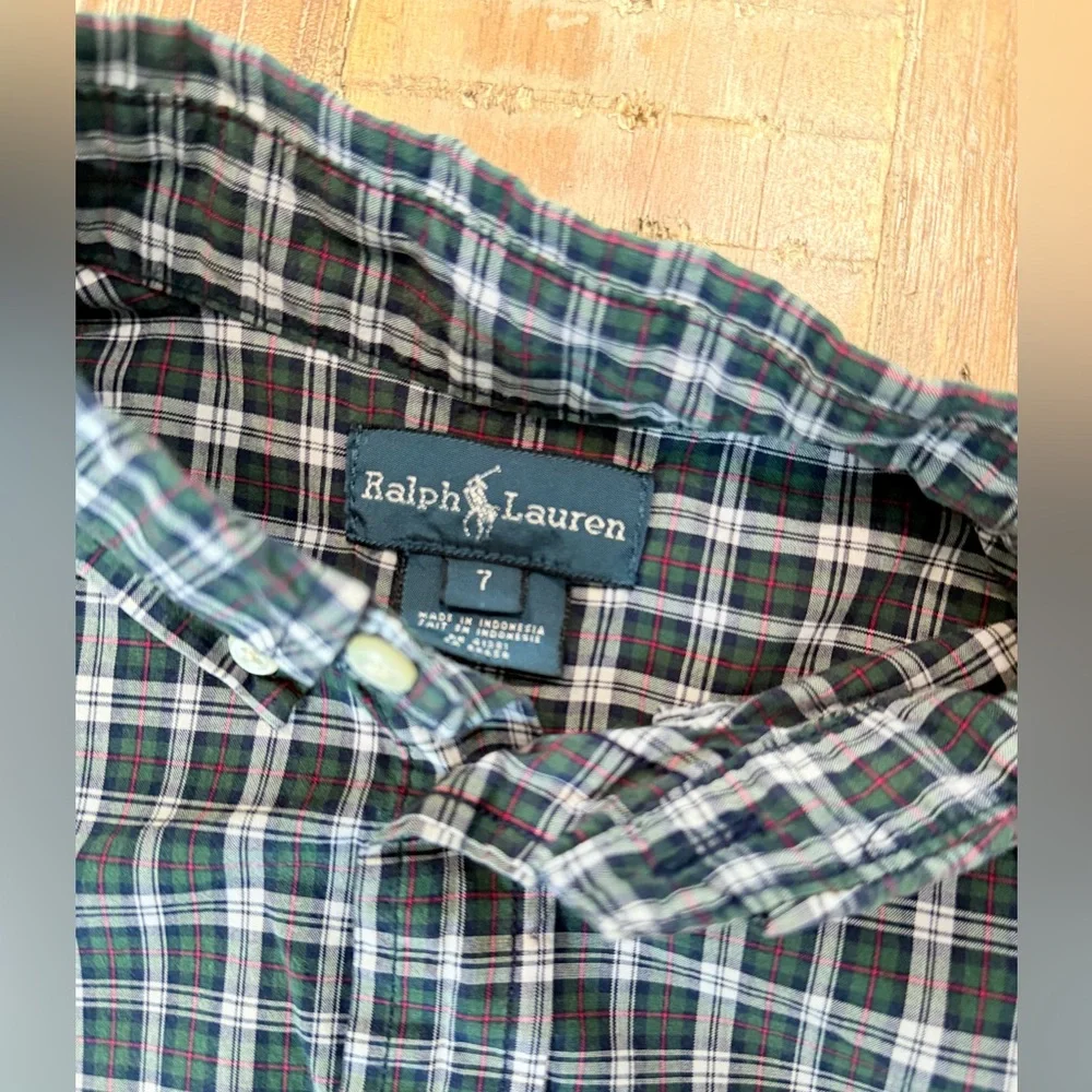 Boys Ralph Lauren Plaid Button Up - 7